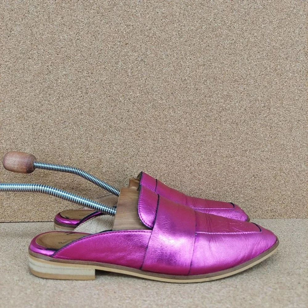 Free People Womens Metallic Pink Slip On Loafer Mule EU 37